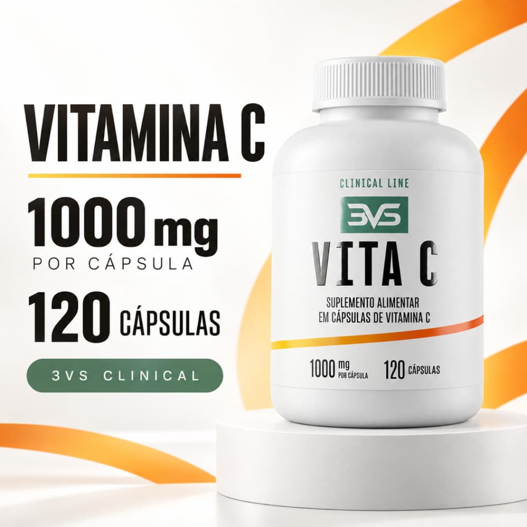 Vitamina C 100% Pura E Concentrada - Fórmula Exclusiva Com 1000mg Por Cápsula - 120 Cápsulas