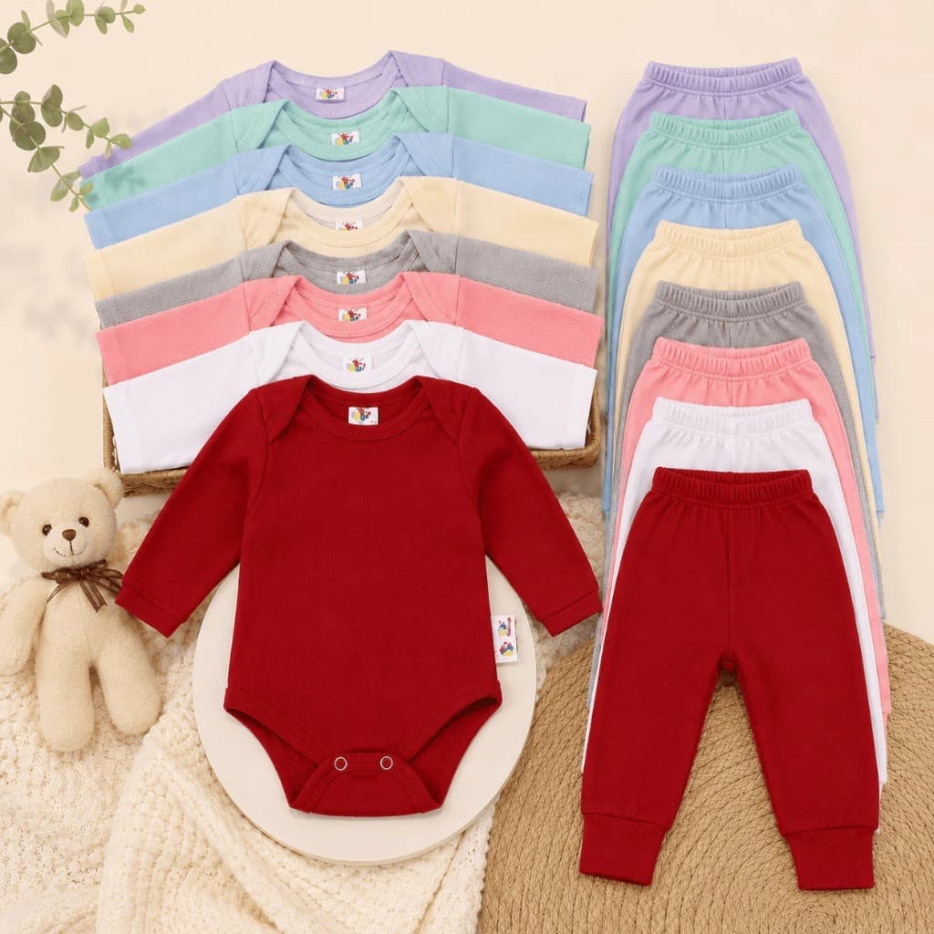 Kit roupas de bebê 12 Pçs Body Manga longa E Mijão Enxoval