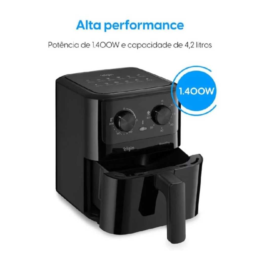 Fritadeira Elétrica sem Óleo Air Fryer Elgin Quad Fry 4,2 litros 1400w Produto de mostruário 220V