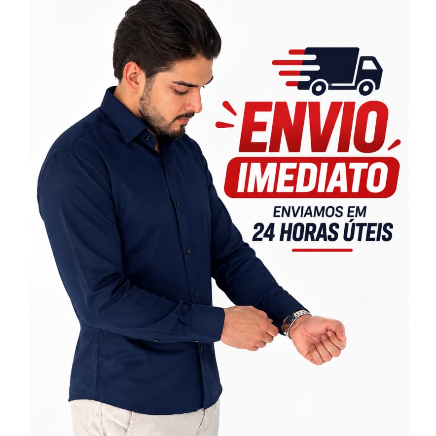 Camisa Social Masculina Slim Manga Longa Elegante Casual Tecido Leve Não Amassa para Trabalho Festa e Eventos