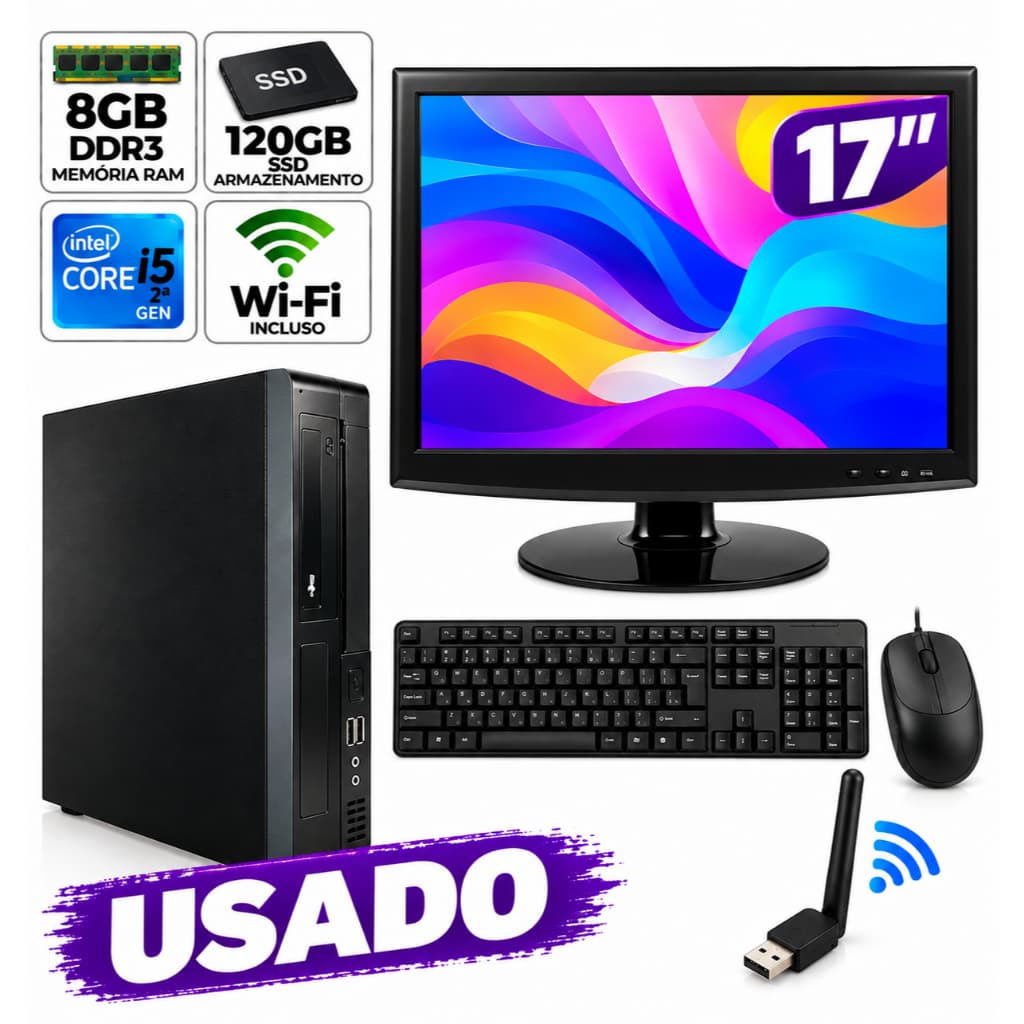 COMPUTADOR BARATO / INTEL i5 2° Geração | 8GB RAM | HD 500GB | SSD 120GB