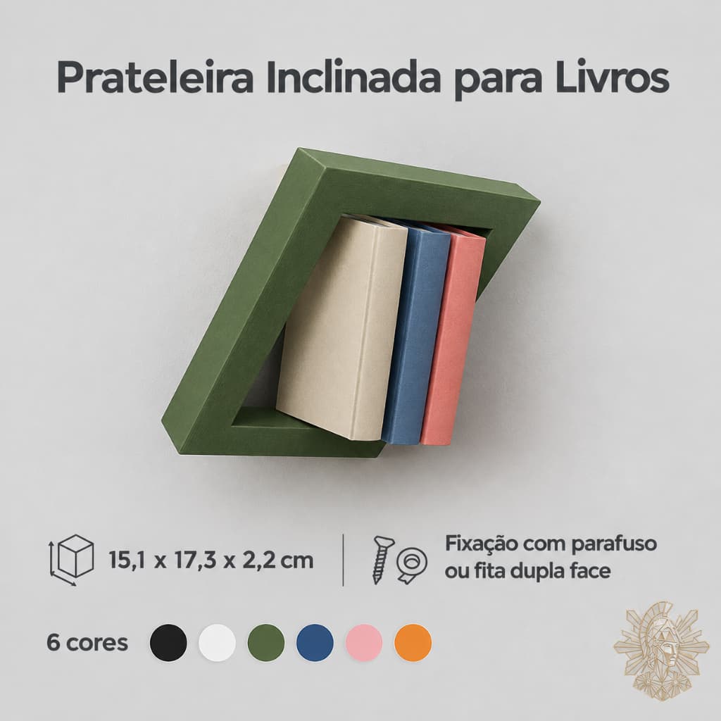 Prateleira Inclinada para Livros de Parede Suporte Decorativo Estante Flutuante Minimalista