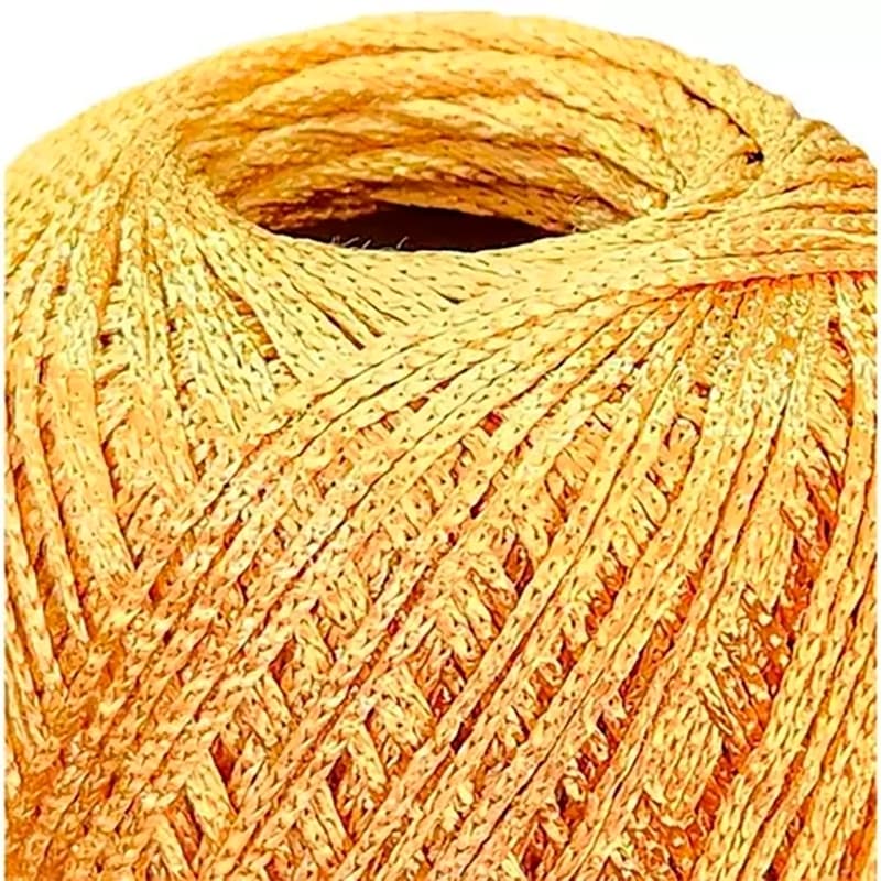 Barbante Premium Dourado Brilho Extra para Crochê Barbantes do Brasil Fio Dourado Linha Dourada Linha Brilhante Novelo