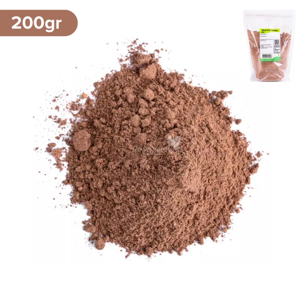Shot pré-treino Energético Natural Vegano 200g com Beterraba Guaraná Gengibre Farinha de Uva Relva Verde