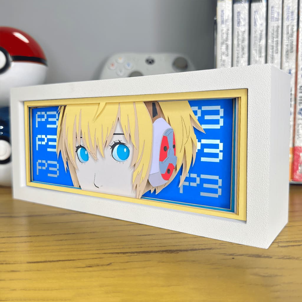 Luminária Lightbox Anime 3D LED Decoração de Mesa PC Gamer Persona 3 Aigis