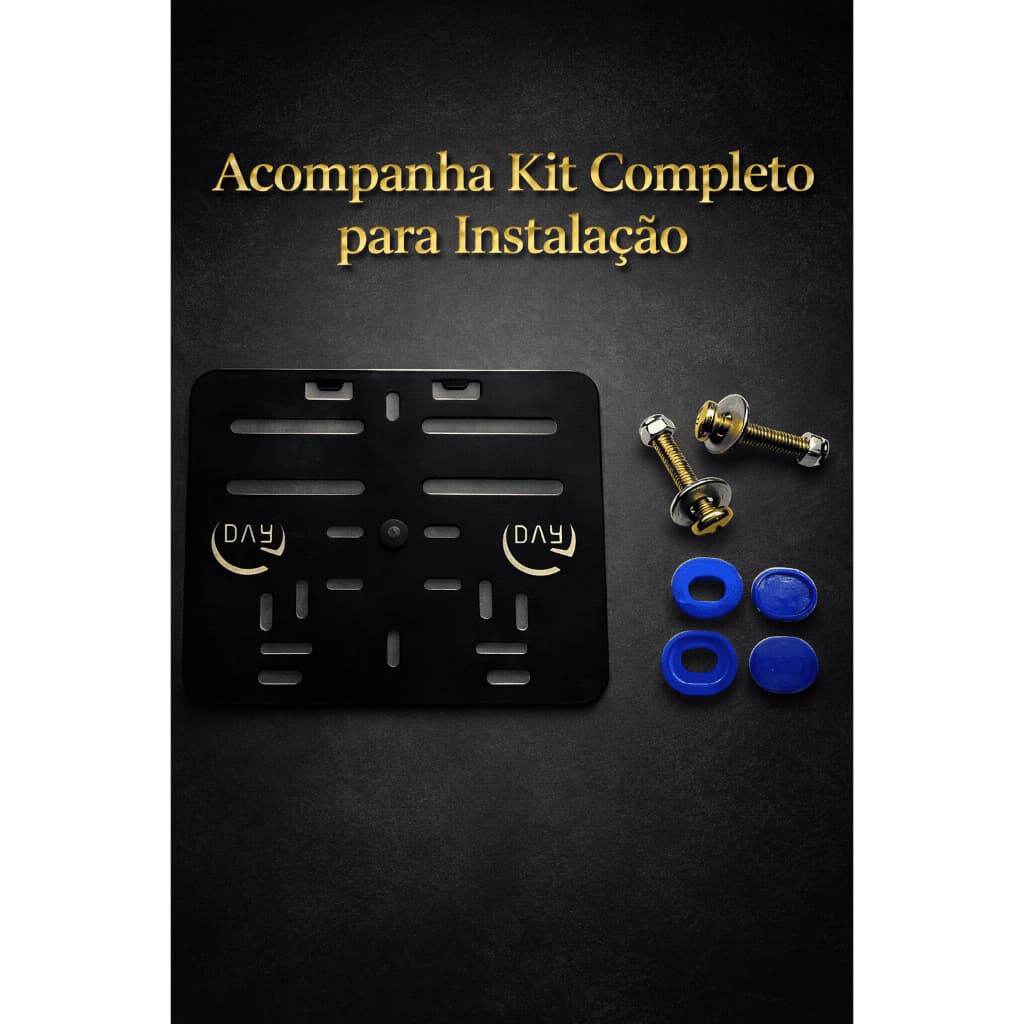 Suporte de Placa Moto Universal Reforçado Plástico Fixação Firme Placa Moto Universal Reforçado Preto Fixador