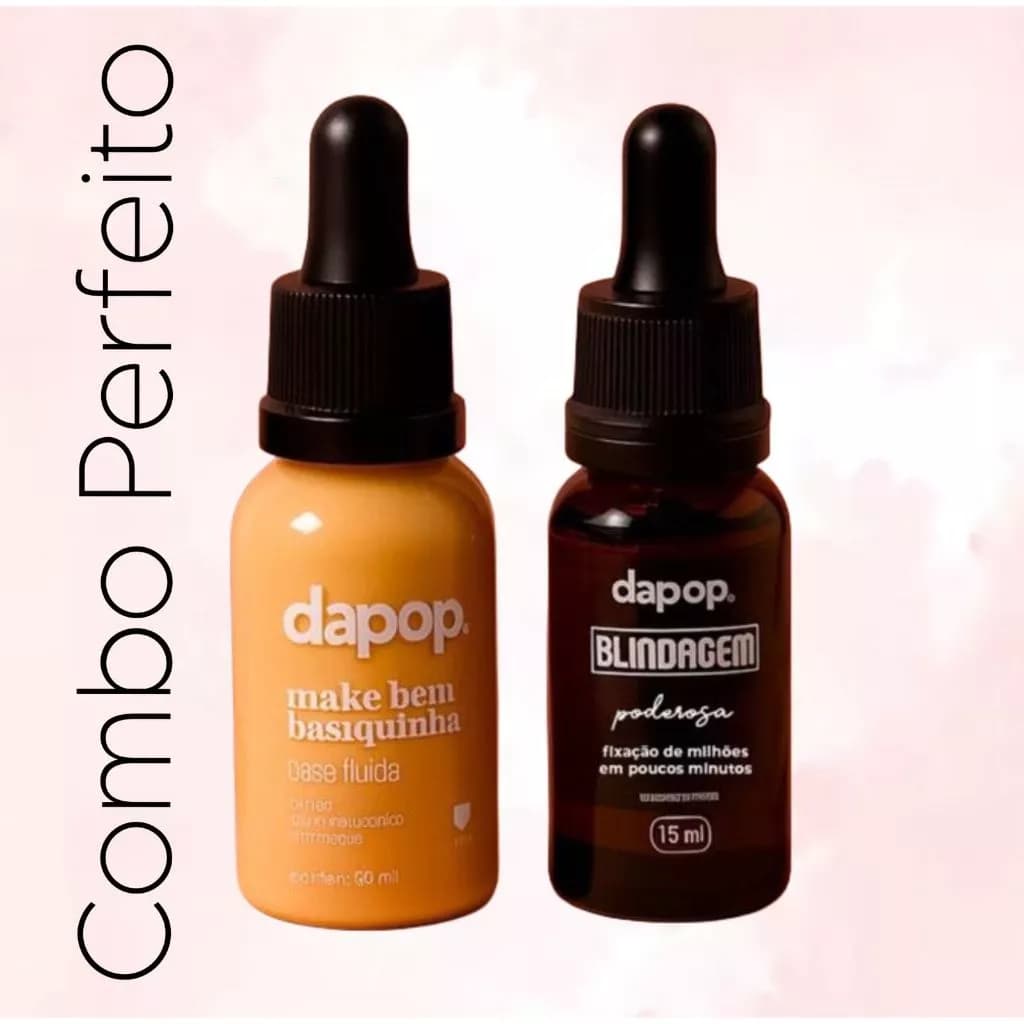 Kit DaPop Blindagem Poderosa + Base Líquida Bem Basiquinha - Hidratação + Alta Fixação 💖