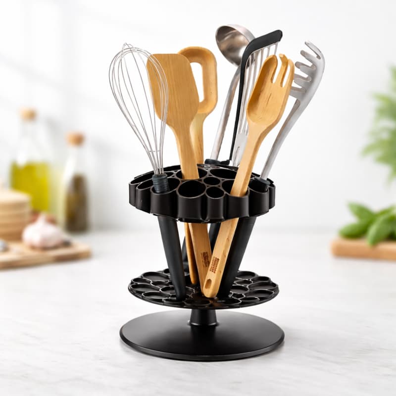 Organizador Giratório 360° Porta Talheres Cozinha Multiuso com Compartimentos Compacto