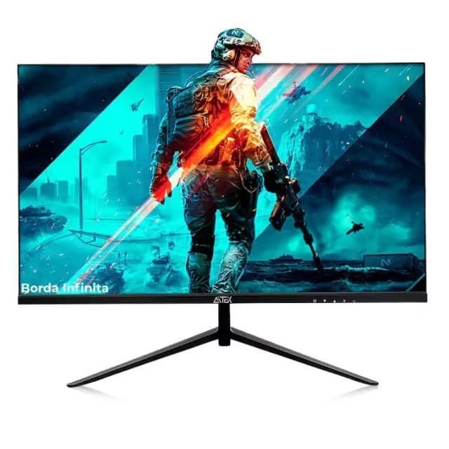 Monitor Gamer 23.8” 75Hz 3ms Full HD LED HDMI VGA Tela Imersiva Borda Fina para PC Setup Gamer
