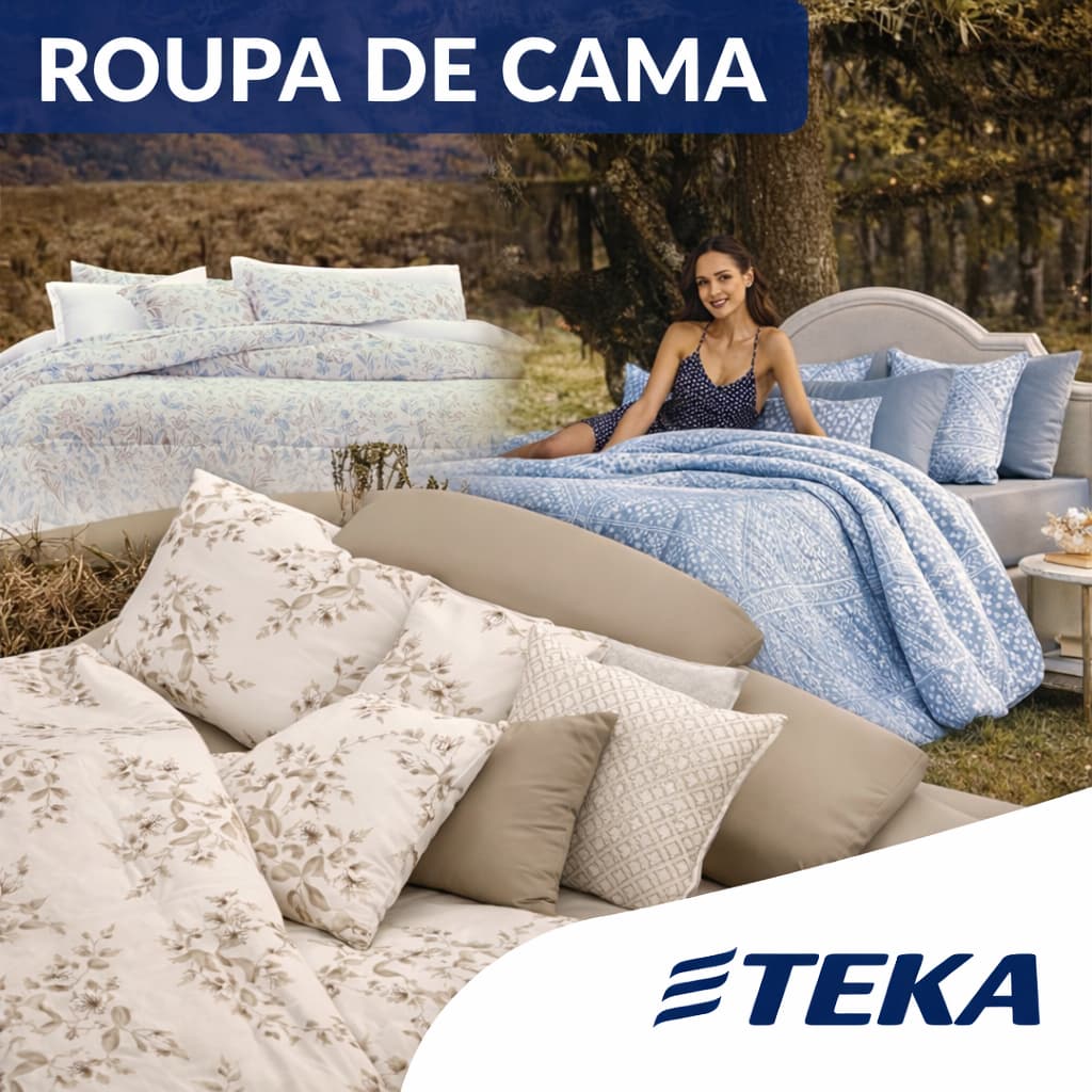 Jogo Cama 4 Peças CASAL Teka Diamante 100% Algodão Legítimo150 Fios 220 x250 cm