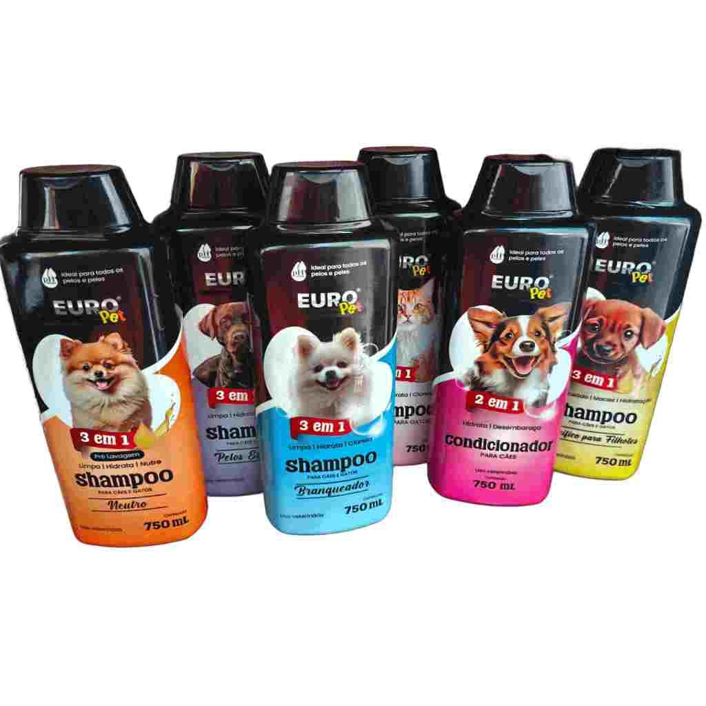 Shampoo Pet EURO Pet 750ml | 3 em 1 para Cães e Gatos