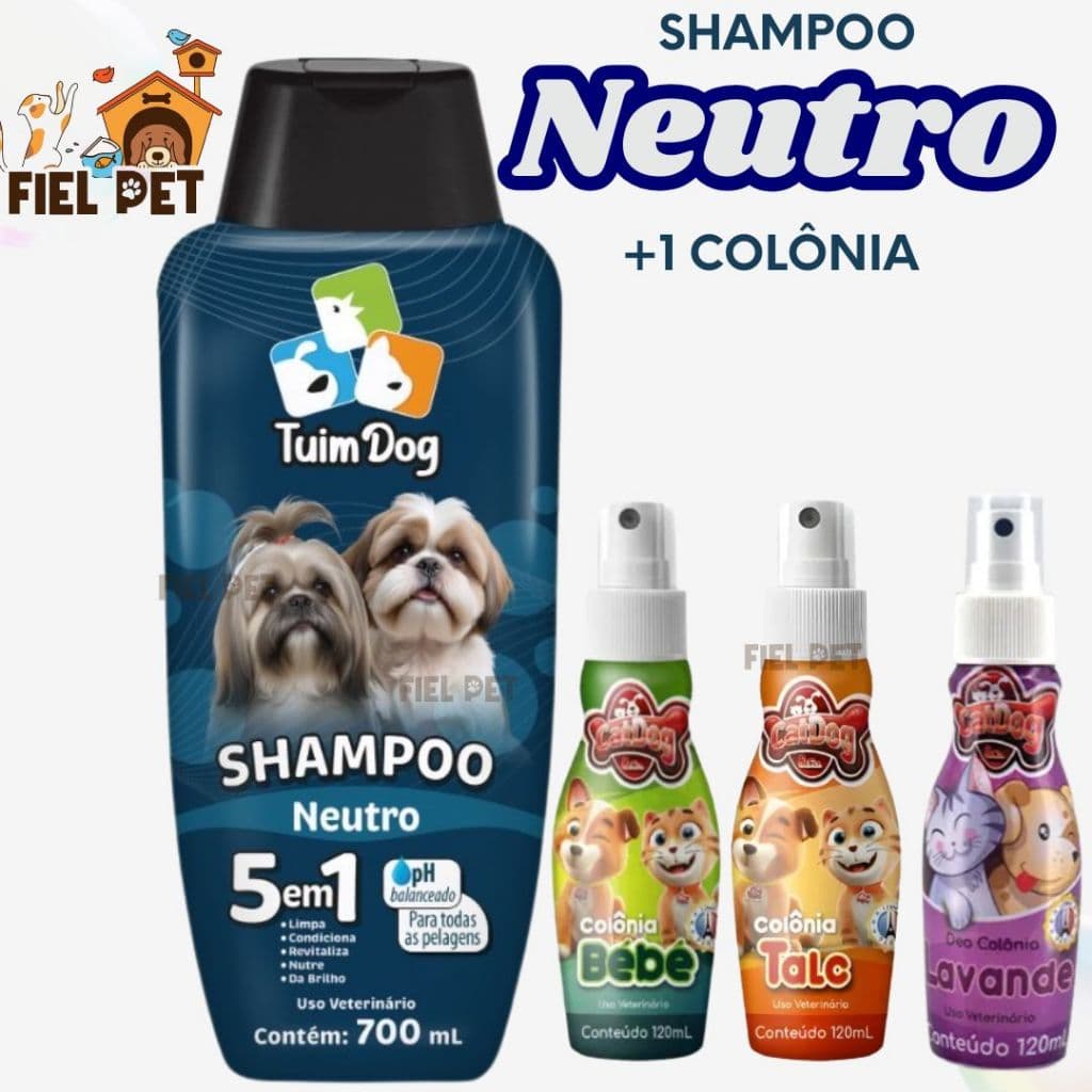 Shampoo para Cachorro Neutro + Perfume para Cães e Gatos Kit