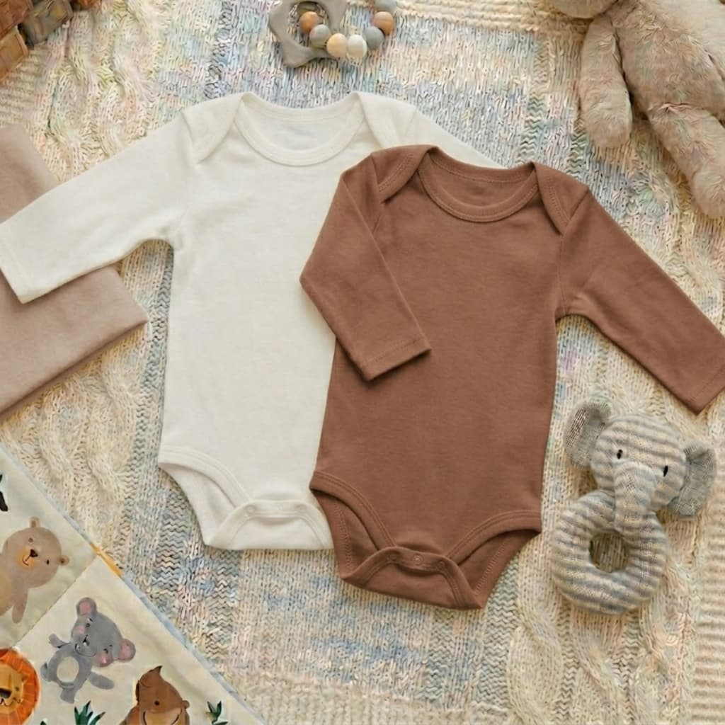 Kit 2 Body Infantil Bebê Manga Longa 100% Algodão Confortável Macio Roupa Bebê Menino Menina