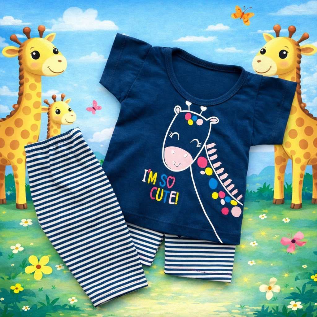 Conjunto Bebe Menina Girafinha Roupa Bebe Menina de 3 ate 6 Meses Algodão Confortável Moda Baby Entrega Rápida