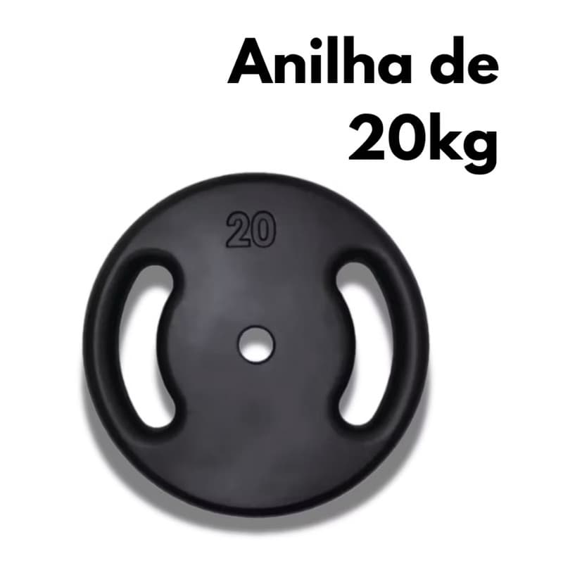 Anilha Vazada Pintada 20kg (1X20 KG) Halteres Academia Barras Ferro Fitness