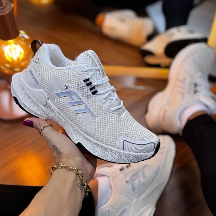 Tênis Unissex Academia Confortável Off-White +Fit