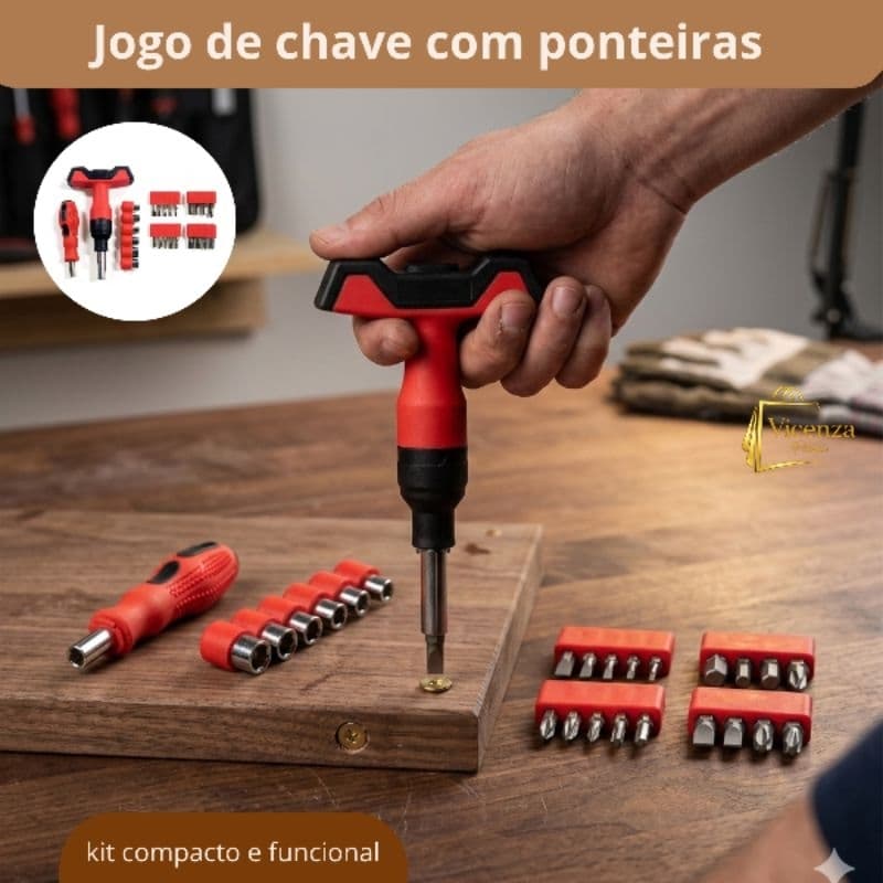 Jogo Chaves Kit Completo Pontas Variadas Ferramentas Reparos Domesticos Profissionais Praticidade Eficiência