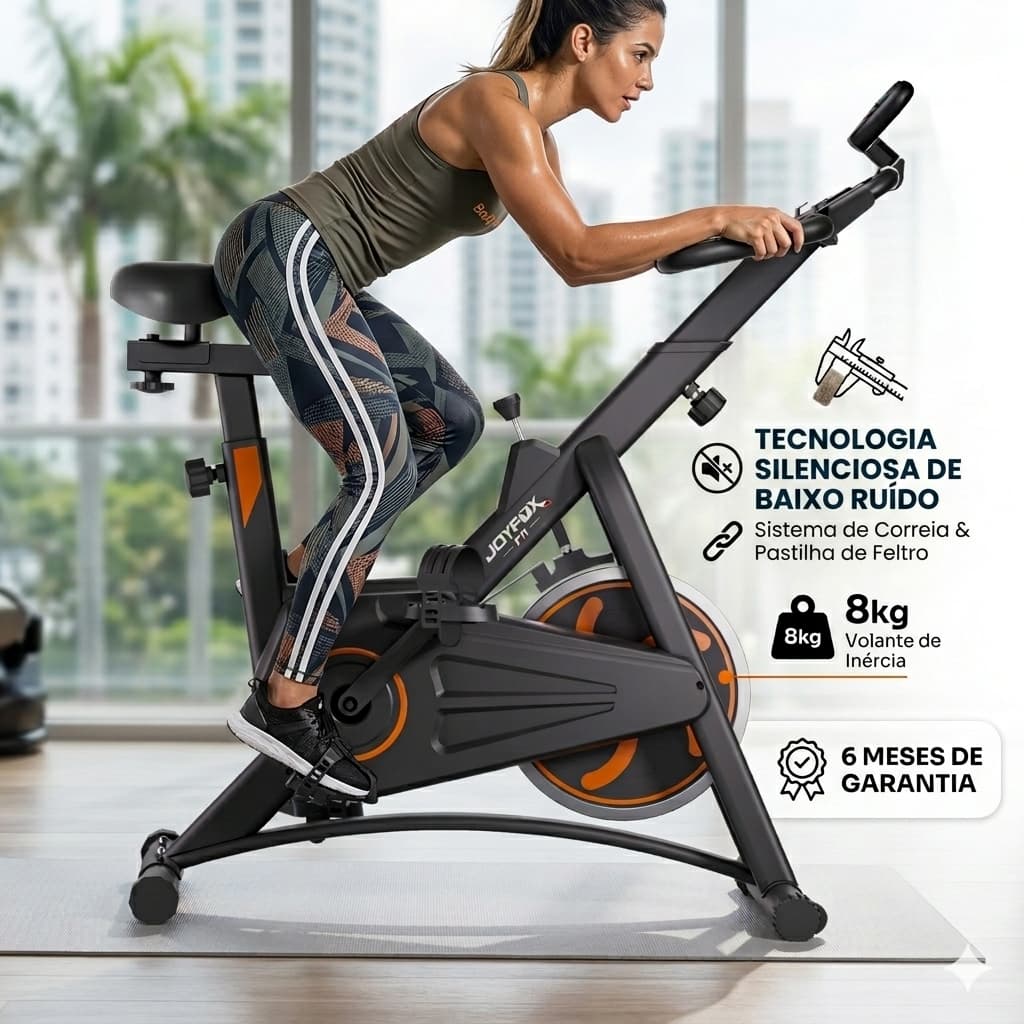 Bicicleta Ergométrica Para Spinning Mecanica 8kg Laranja Bicicleta ergométrica doméstica