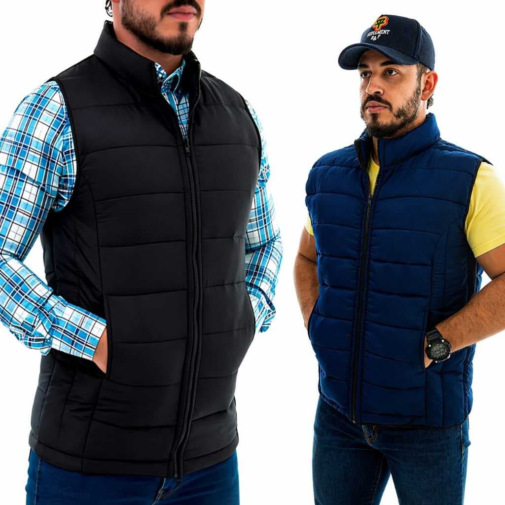 Colete Masculino Country Puffer Bomber Bobojaco Fofinho Casual Confortável Frio Inverno Macio