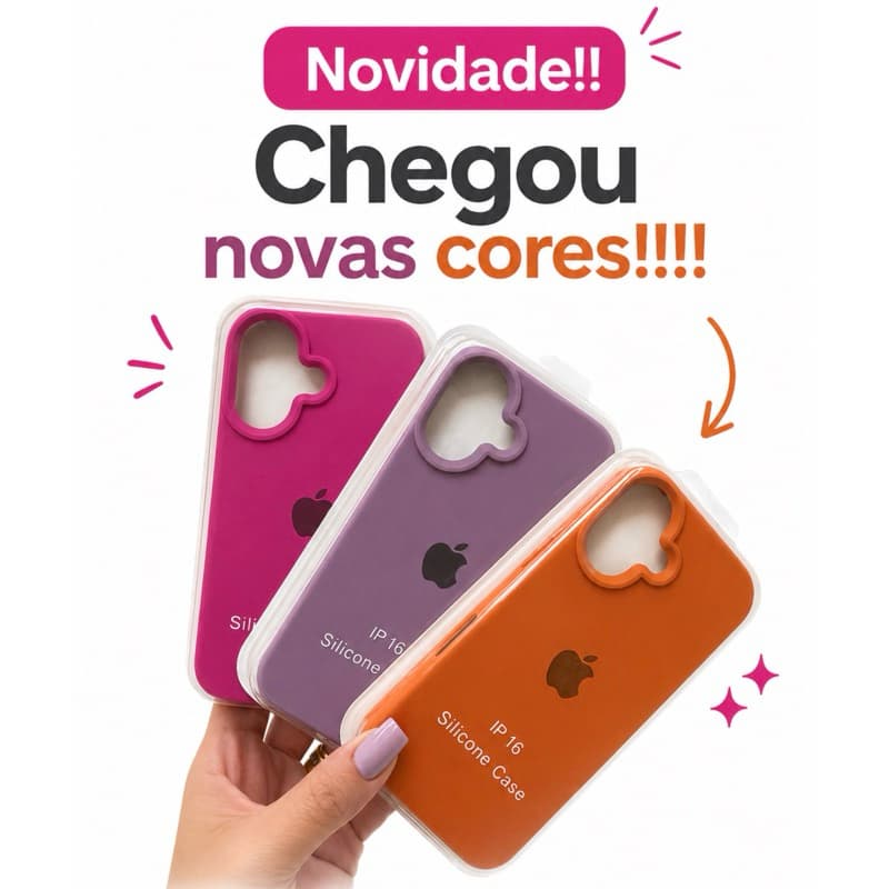 Capa de Silicone Premium Forrada  compatível com (iPhone 16) – Case Macia Antirrisco, Toque Aveludado e Várias Cores
