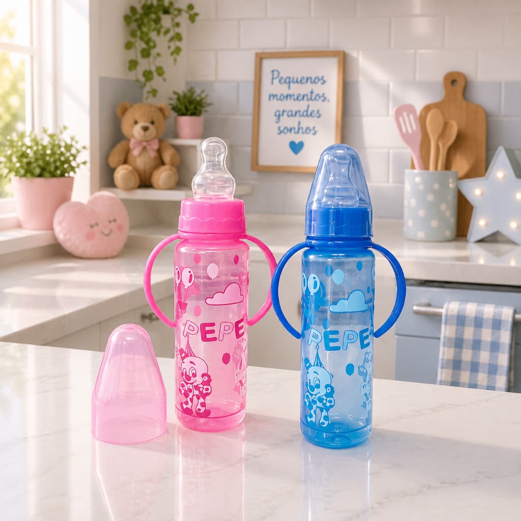 Mamadeira Plus Color 240ml c/ alça (4548- 4561)