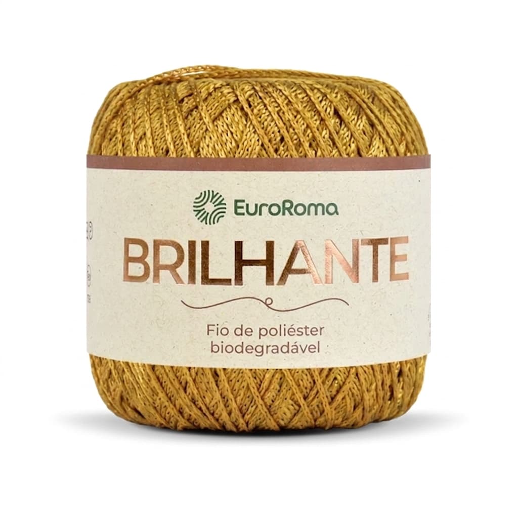 EuroRoma Barbante Brilhante 100g 136m Fio Poliéster para Crochê e Tricô