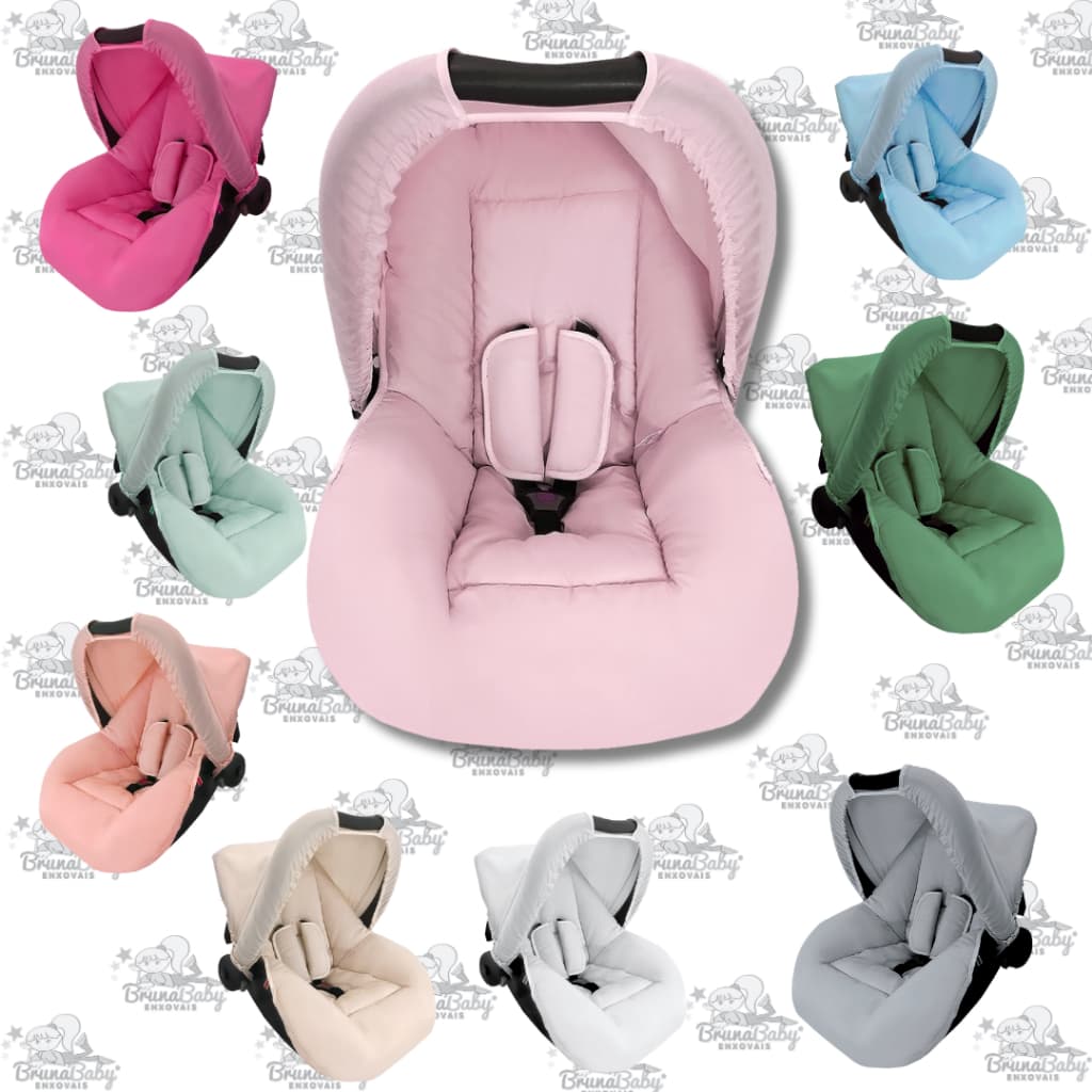 Combo - Capa para Bebê Conforto, Capota Protetora Solar e Protetores de Cinto Menina Menino