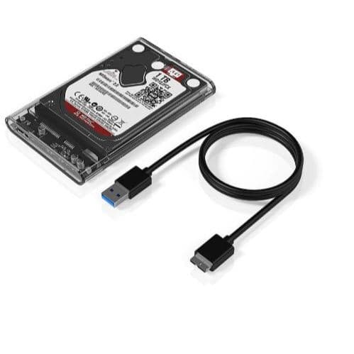 Case Externo 2.5" SSD/HDD, USB 3.0 e Sata 3 Transparente MJ
