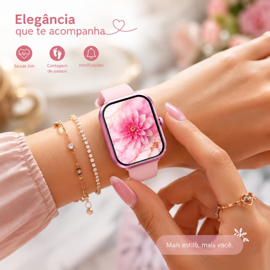 Relógio inteligente esportivo feminino G21 relógio digital compatível com sistema Android e iOS