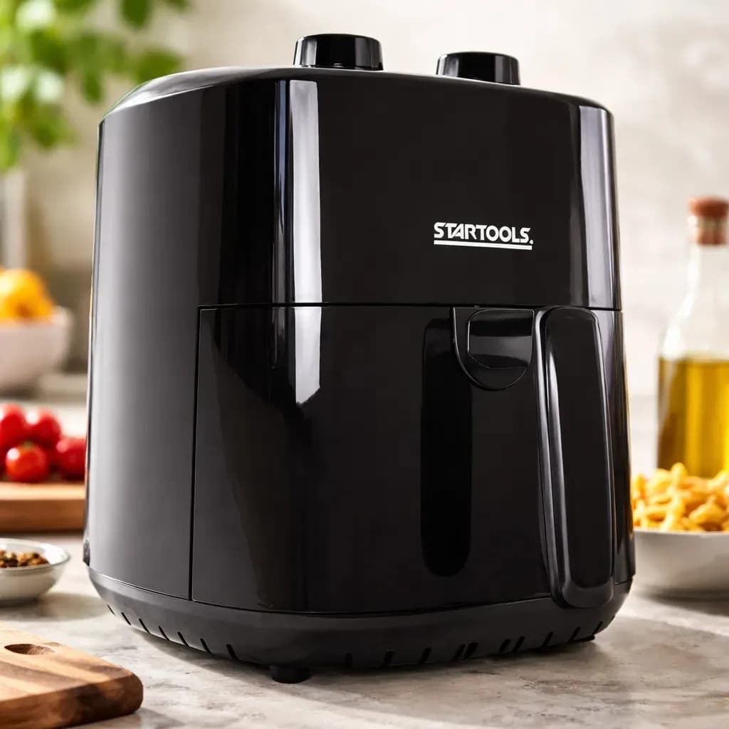 Fritadeira Air Fryer Startools 3,4L Potência 1200W 127V Elétrica Antiaderente Preta Sem Óleo
