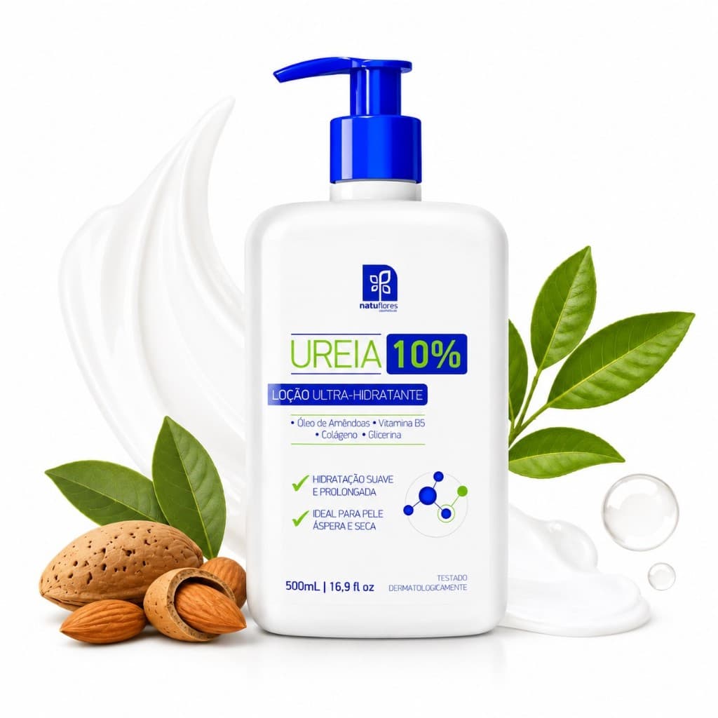 Loção Ultra-Hidratante Uréia 10% 500ml Natuflores Pele Seca Ressecada e Áspera
