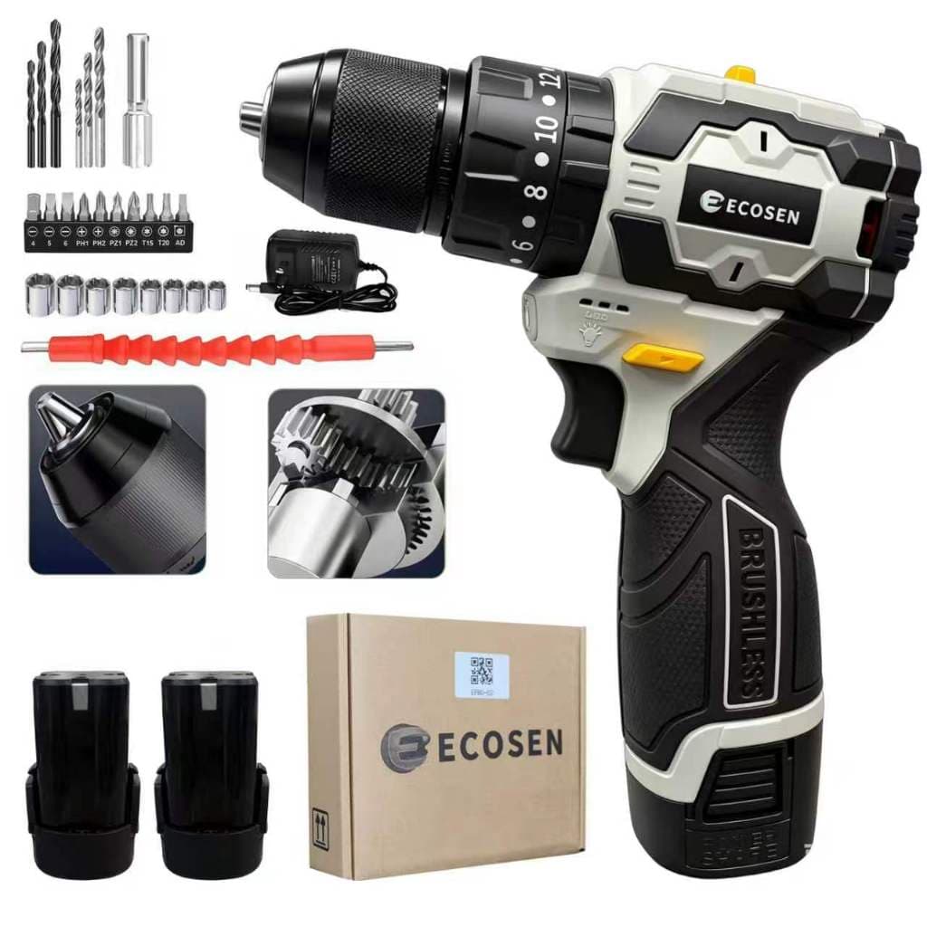 16.8V Furadeira Parafusadeira A Bateria Brushless Elétrica Sem Fio 2 Baterias