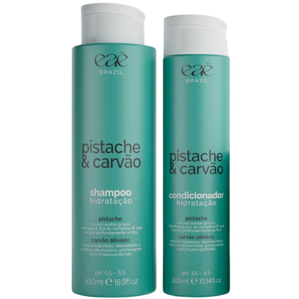 Kit Shampoo & Condicionador Ultra Hidratante Capilar Pistache & Carvão Ativado
