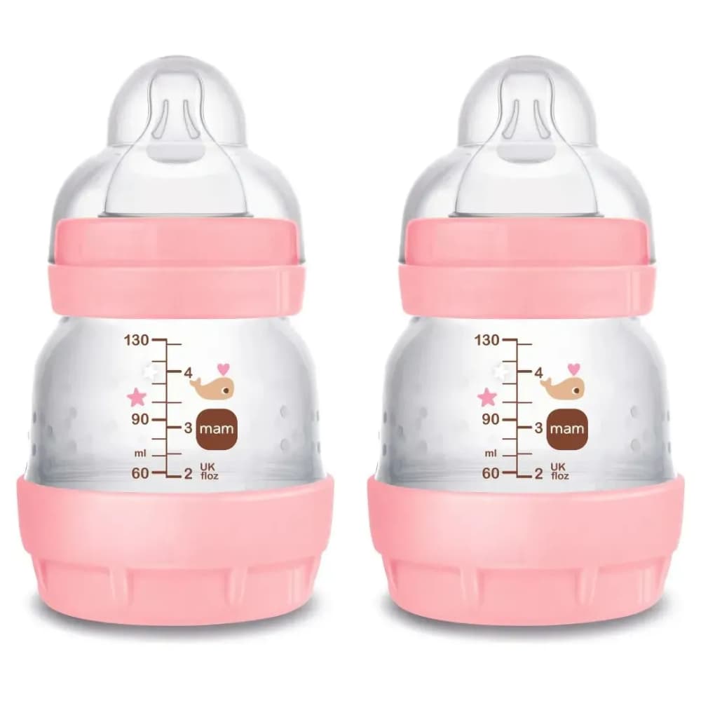 Kit C/ 2un Mamadeiras Start Rosa 130ml - MAM