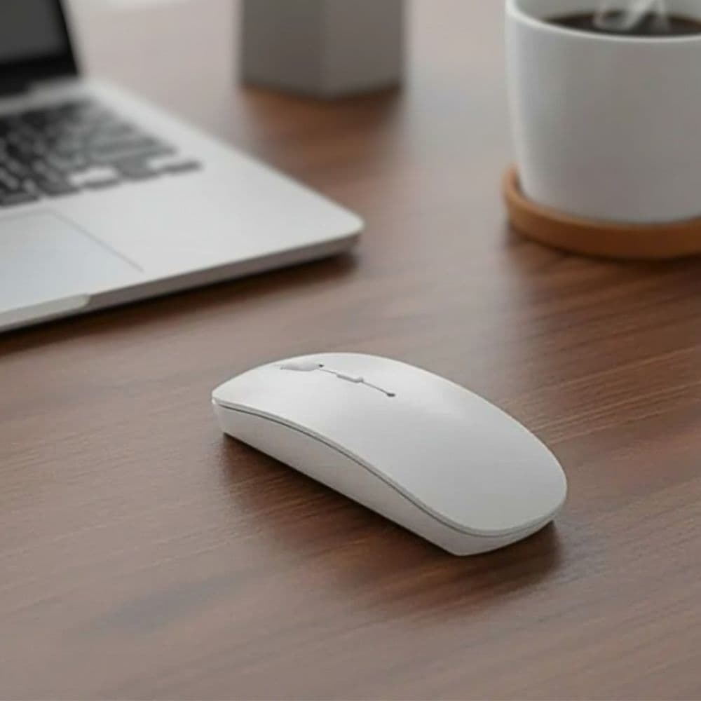 Mouse Sem Fio Wireless 10m Receptor USB Notebook Computador Branco 1600dpi Anatômico