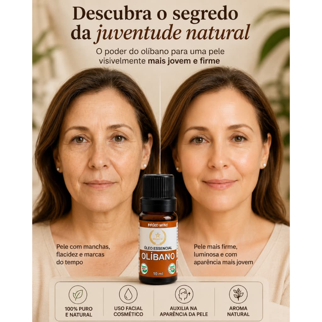 Óleo Essêncial de Olíbano Facial 10ml Para Rugas Linhas de Expressão Anti-idade 100% Puro Natural