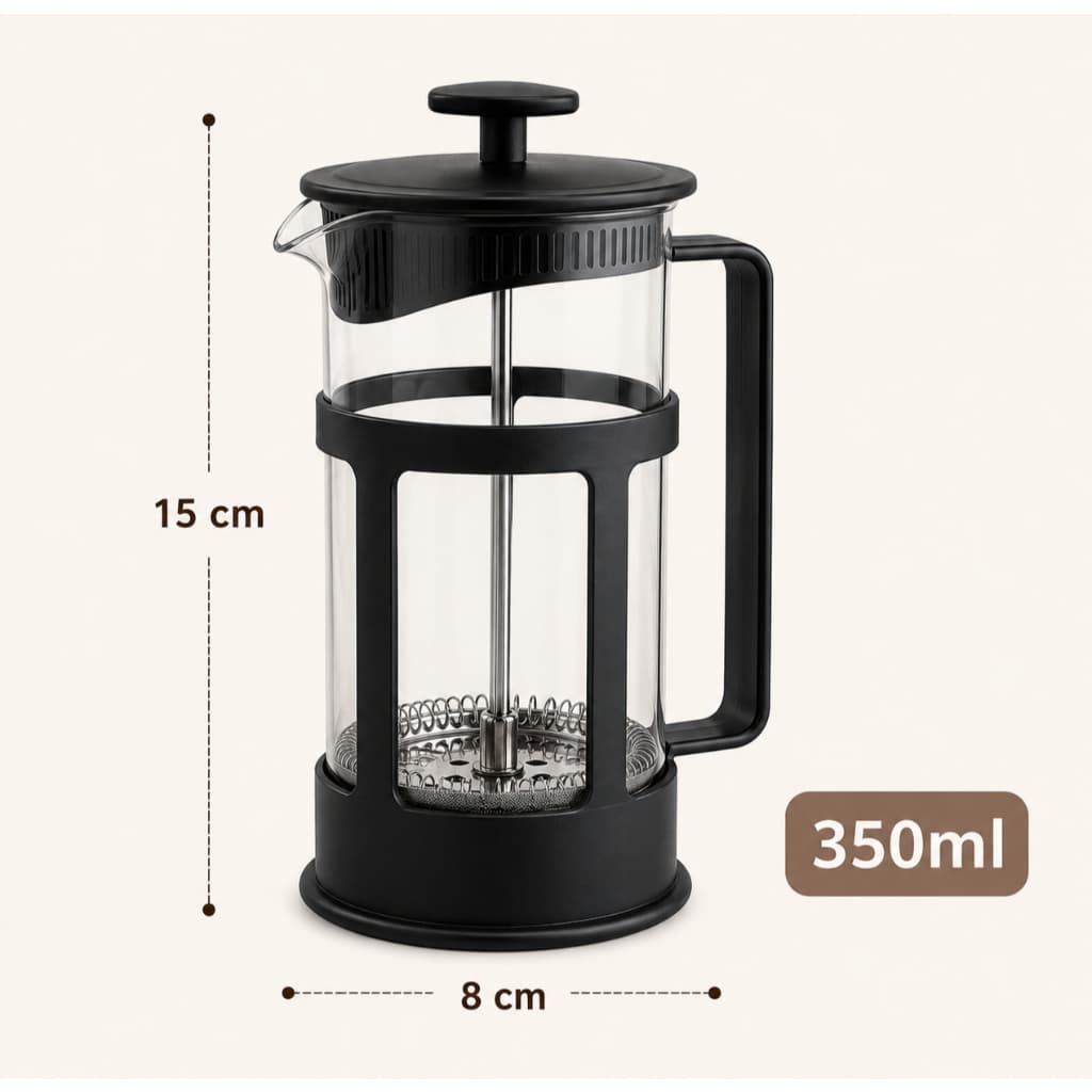 Cafeteira Prensa Francesa Café Expresso Leite Cremoso Cremeira 350ml Presente Dia dos Pais