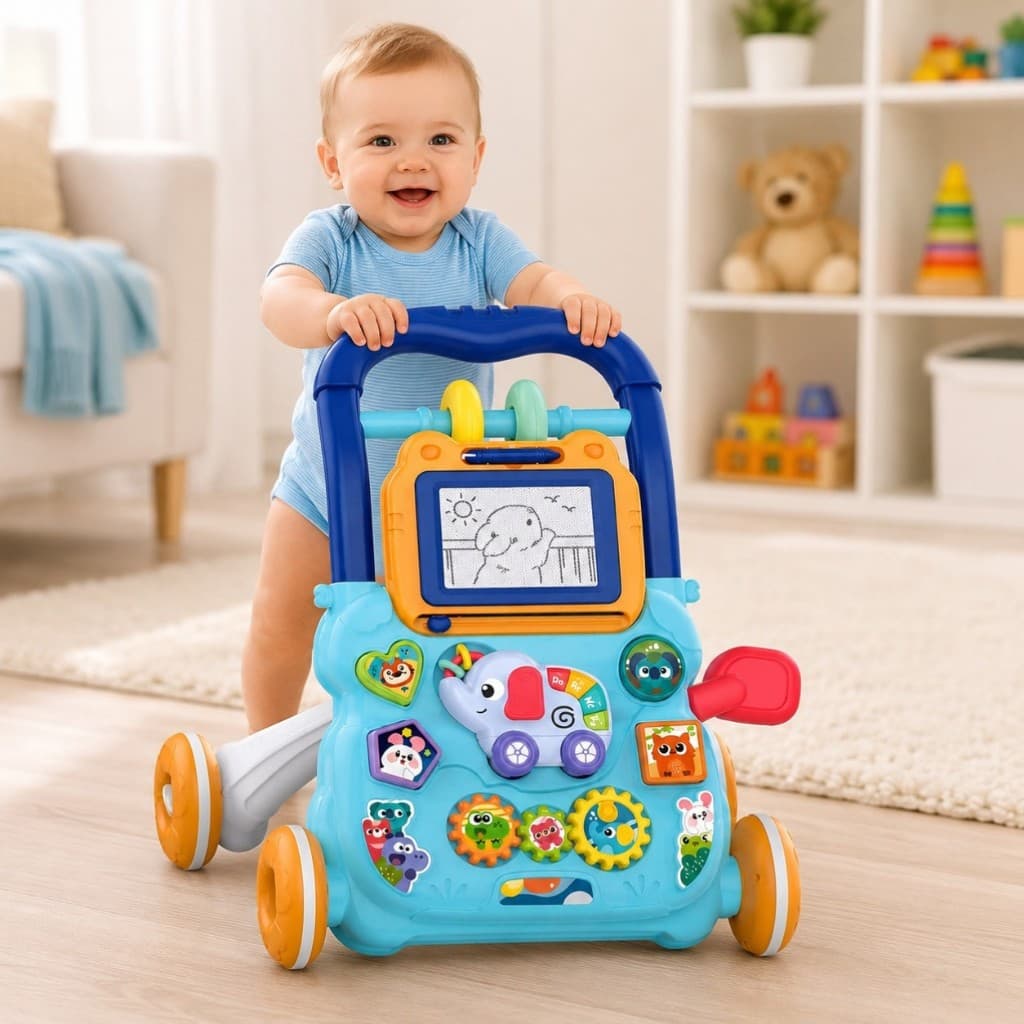 Andador Didático Bebê Musical Empurrador Quadro Magico Baby Guta