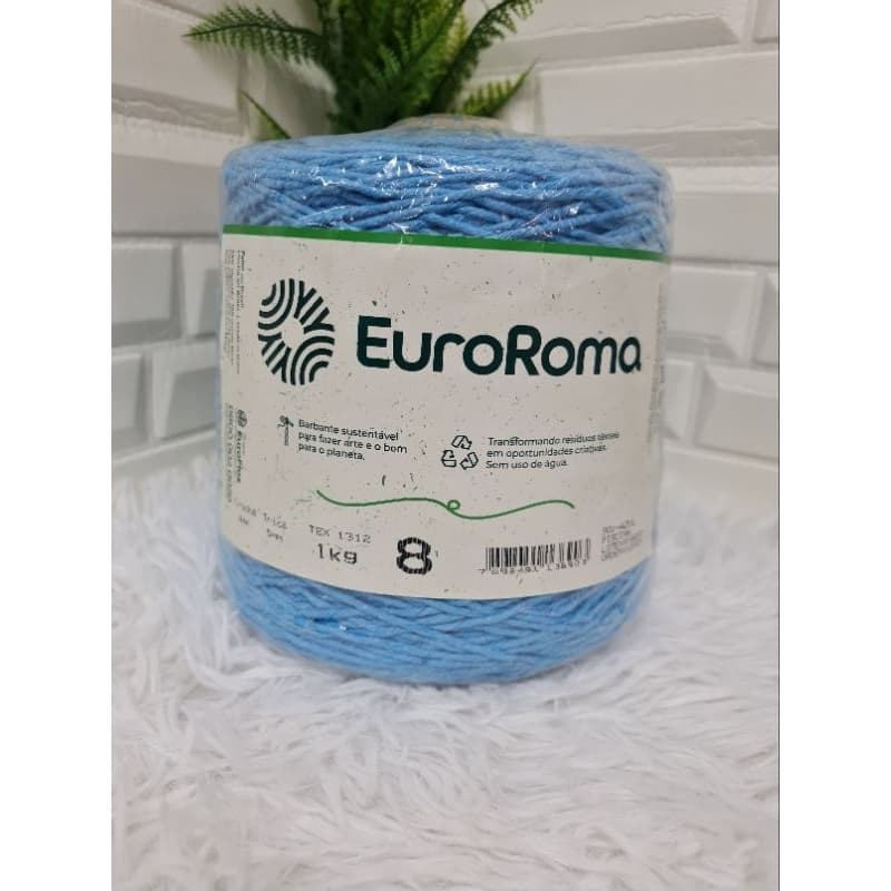 Barbante EuroRoma Nº 8-1kg para Crochê, Artesanato e Decoração