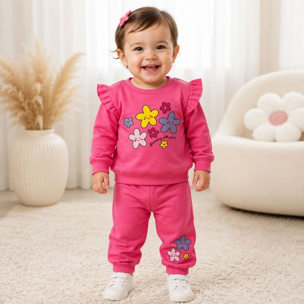 Conjunto Moleton Menina Bebê - Roupa 100%Algodão Ideal para o Inverno