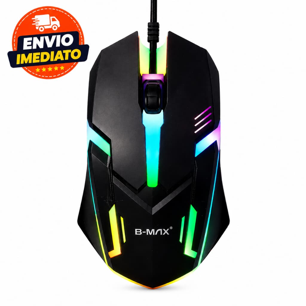 Mouse Gamer RGB LED B-Max Design Gamer USB Ergonômico Profissional  Para PC Notebook Jogos