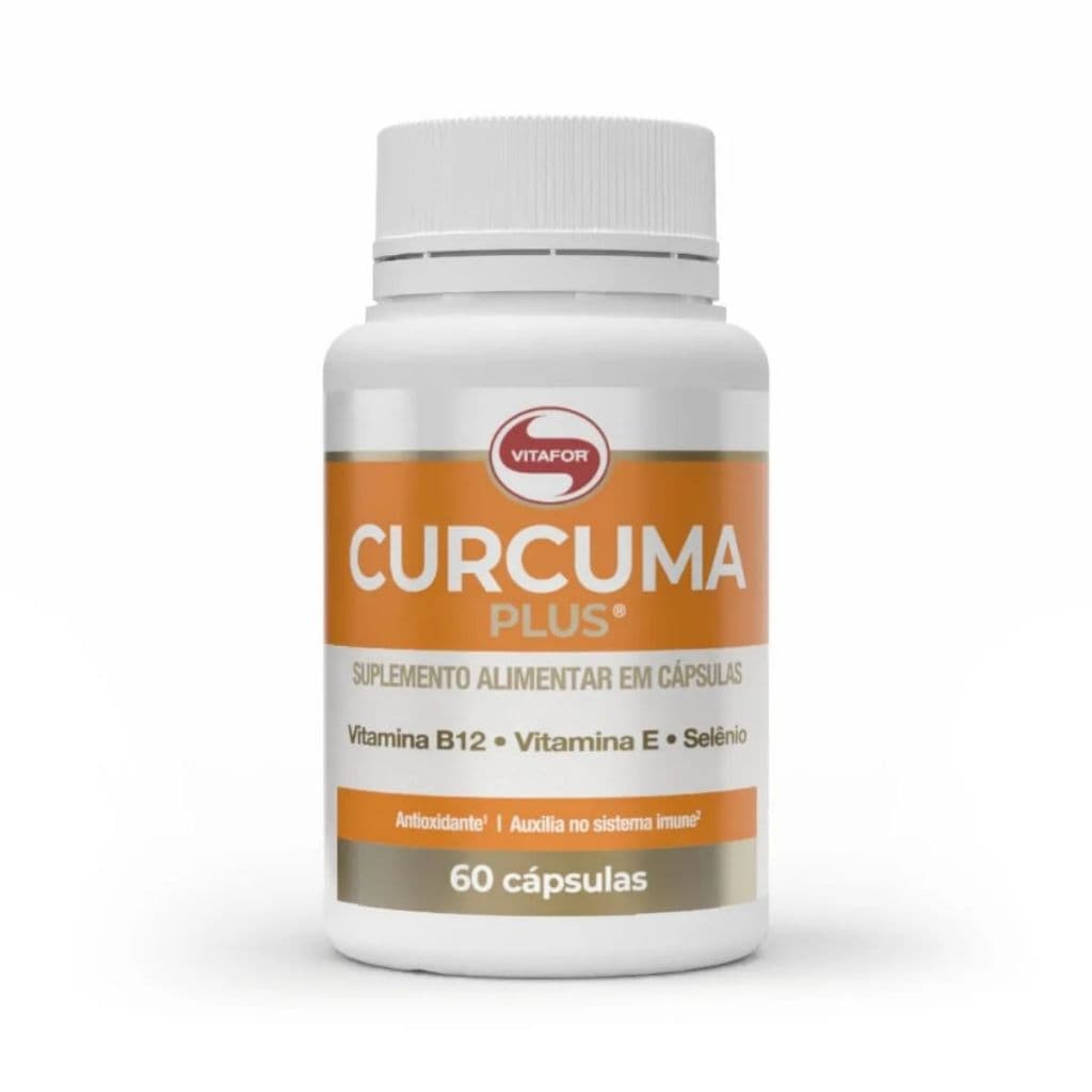 Cúrcuma Plus Vitafor 60 Cápsulas Suplemento Alimentar Vitamina B12 e Vitamina E