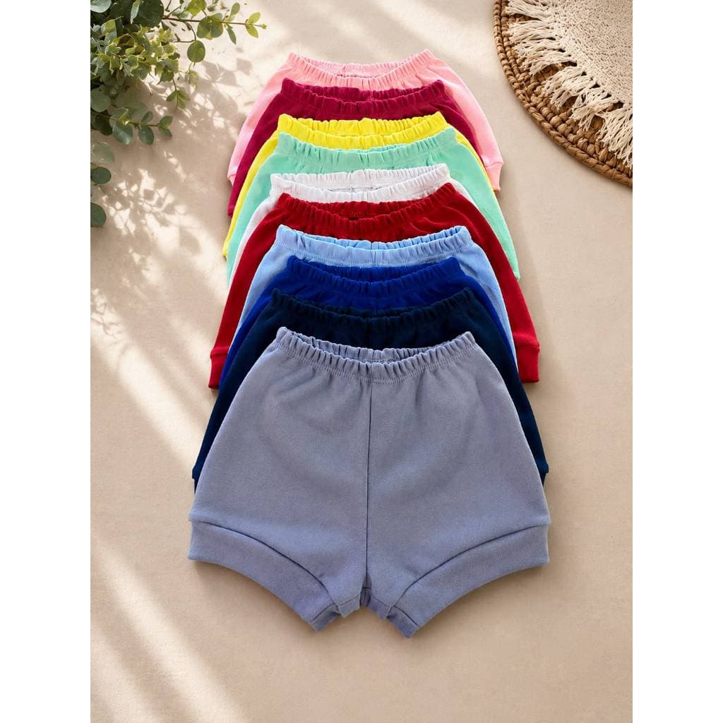 Short Bebê 100% Algodão Liso Suedine - Tapa fralda-  P M G-  Menino Menina