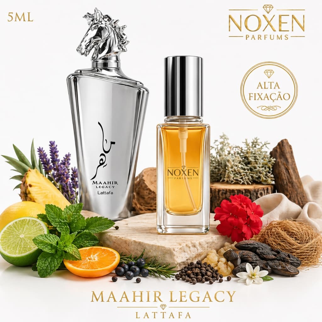 Perfume Masculino 5ml Premium Vidro Spray Maahir Legacy Fresco Elegante Importado