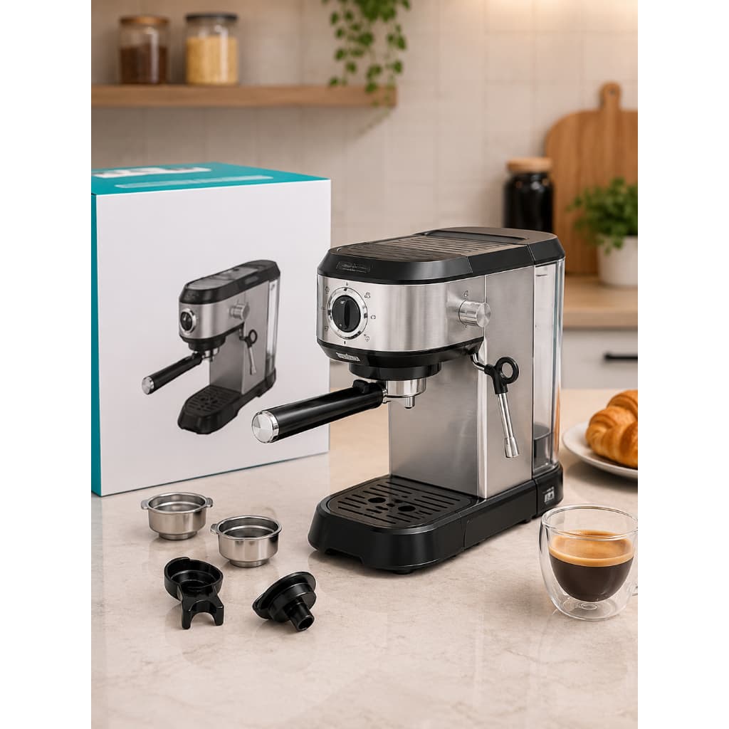 Cafeteira Expresso 20 Bar ST-9709 220V Vaporizador de Leite Aço Inox