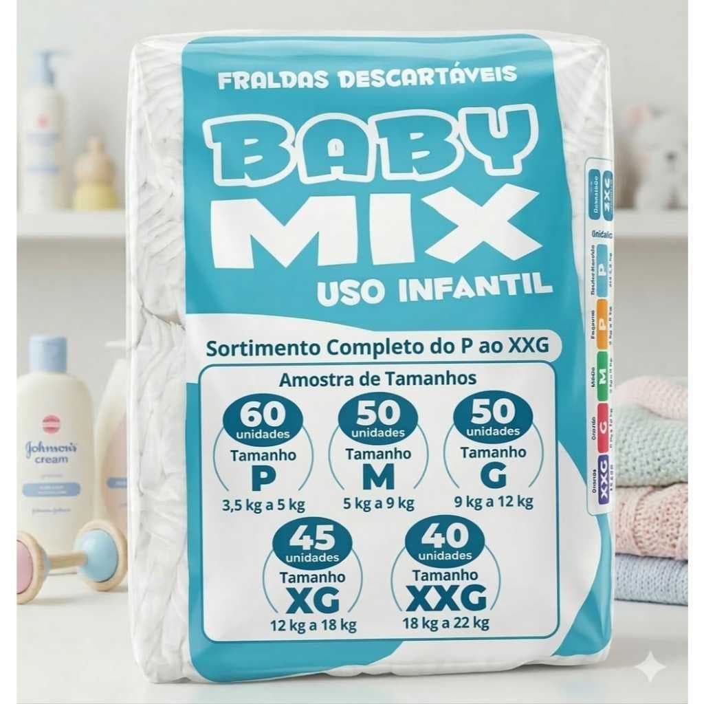 Fralda Baby Mix em todos os Tamanhos