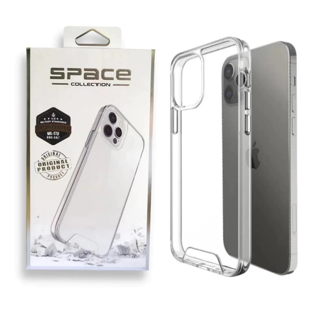 Capa Capinha Space Transparente Anti Impacto Apple para IPhone 13 7 8 Plus Xr 11 12 14 15 16 16E 17 Pro Max Xr Air