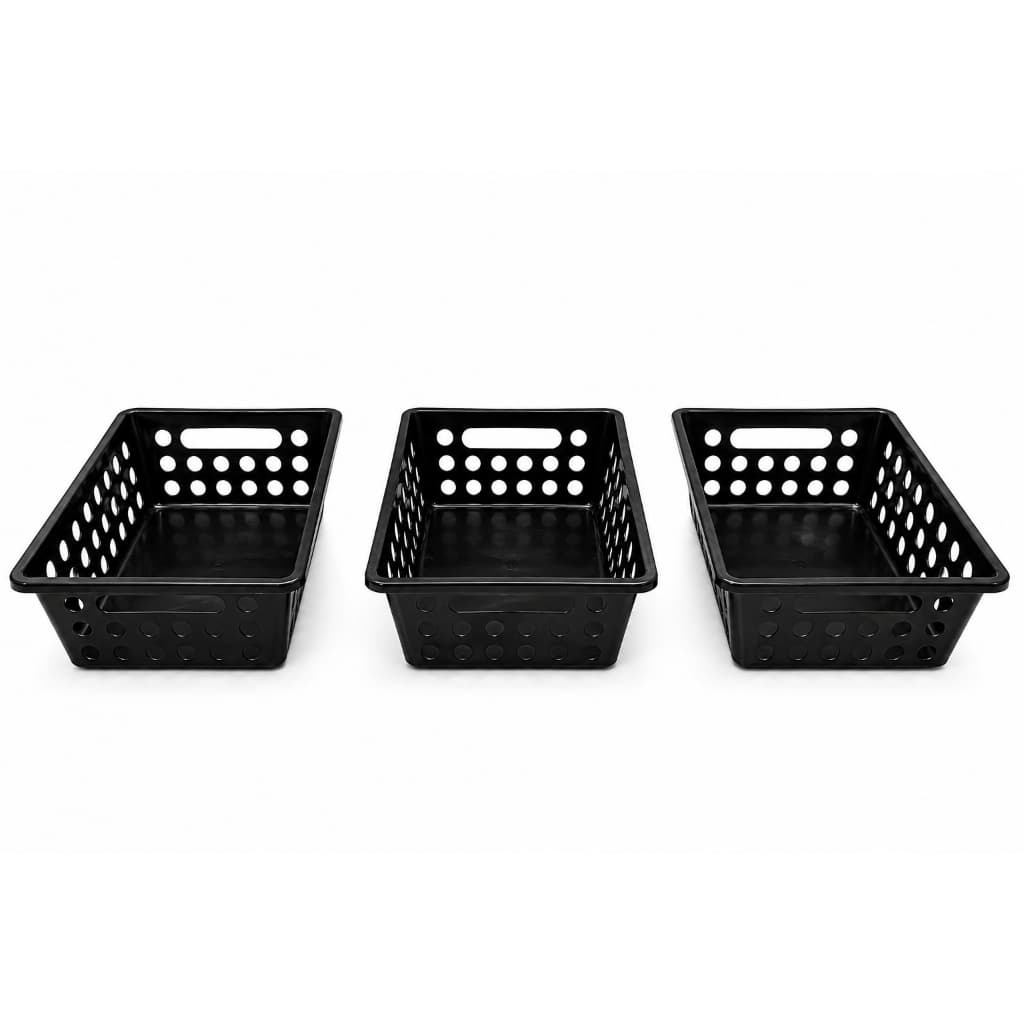 Kit 3 Cesto Organizador Multiuso com Alça Pequeno Banheiro Cozinha Quarto Lavanderia