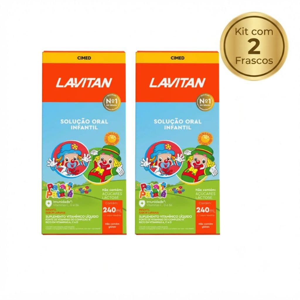 Kit Lavitan Oral Laranja Cimed 2x240ml | Vitamina Líquida com Vitaminas e Minerais