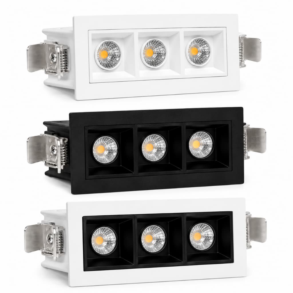 Spot LED Triplo Embutir 6w Minimalista Teto Gesso Sanca  3x2w IRC80 500Lm 3000k 4000k Bivolt Casa